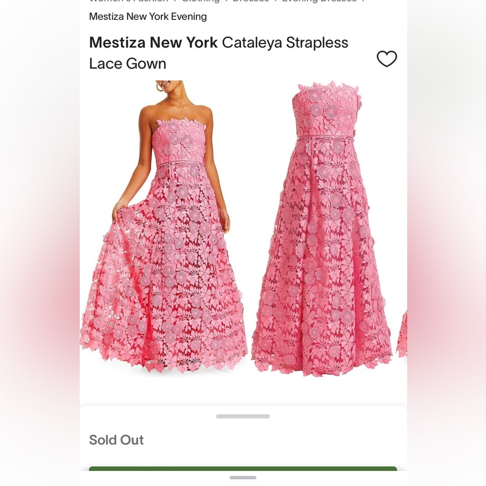 Mestiza New York Cataleya strapless lace gown